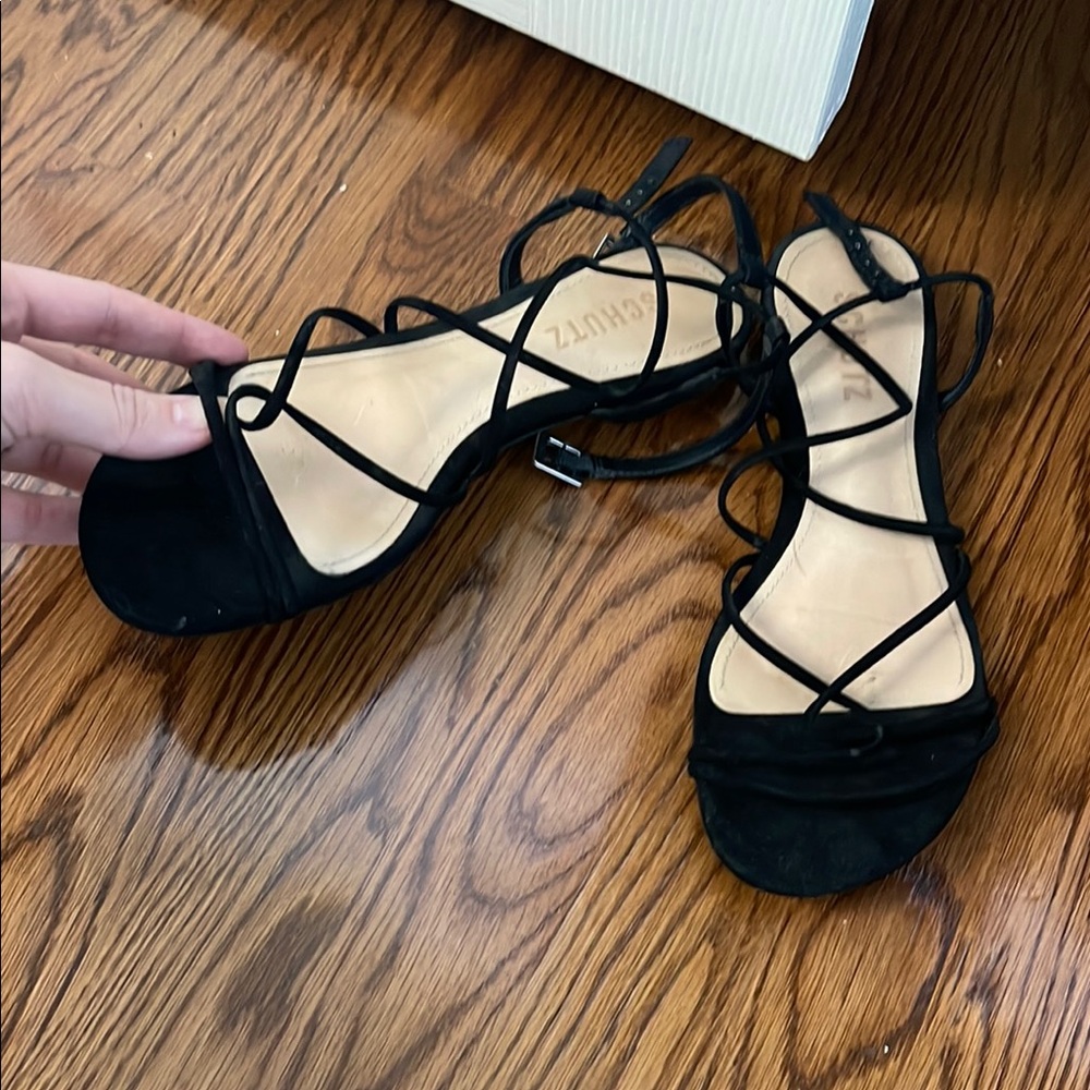 Schutz Black Strappy Women's Sandals